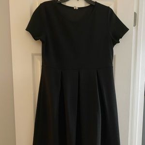 Maternity - pink blush- black empire waist shirt sleeve dress- XL